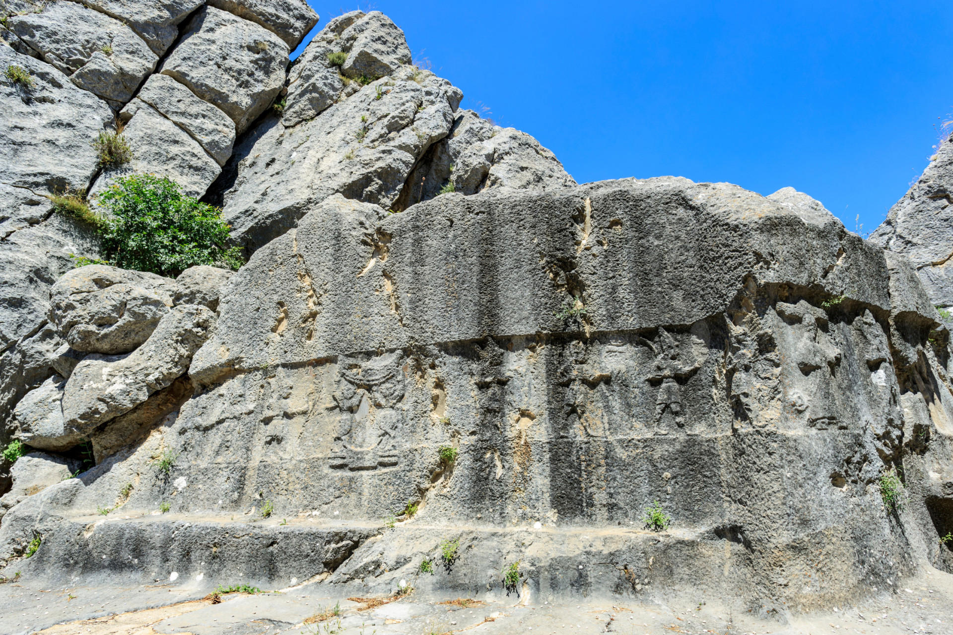 Rock reliefs and inscriptions