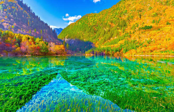 دریاچه پنج گل، سیچوان، چین