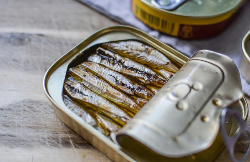 Canned sardines