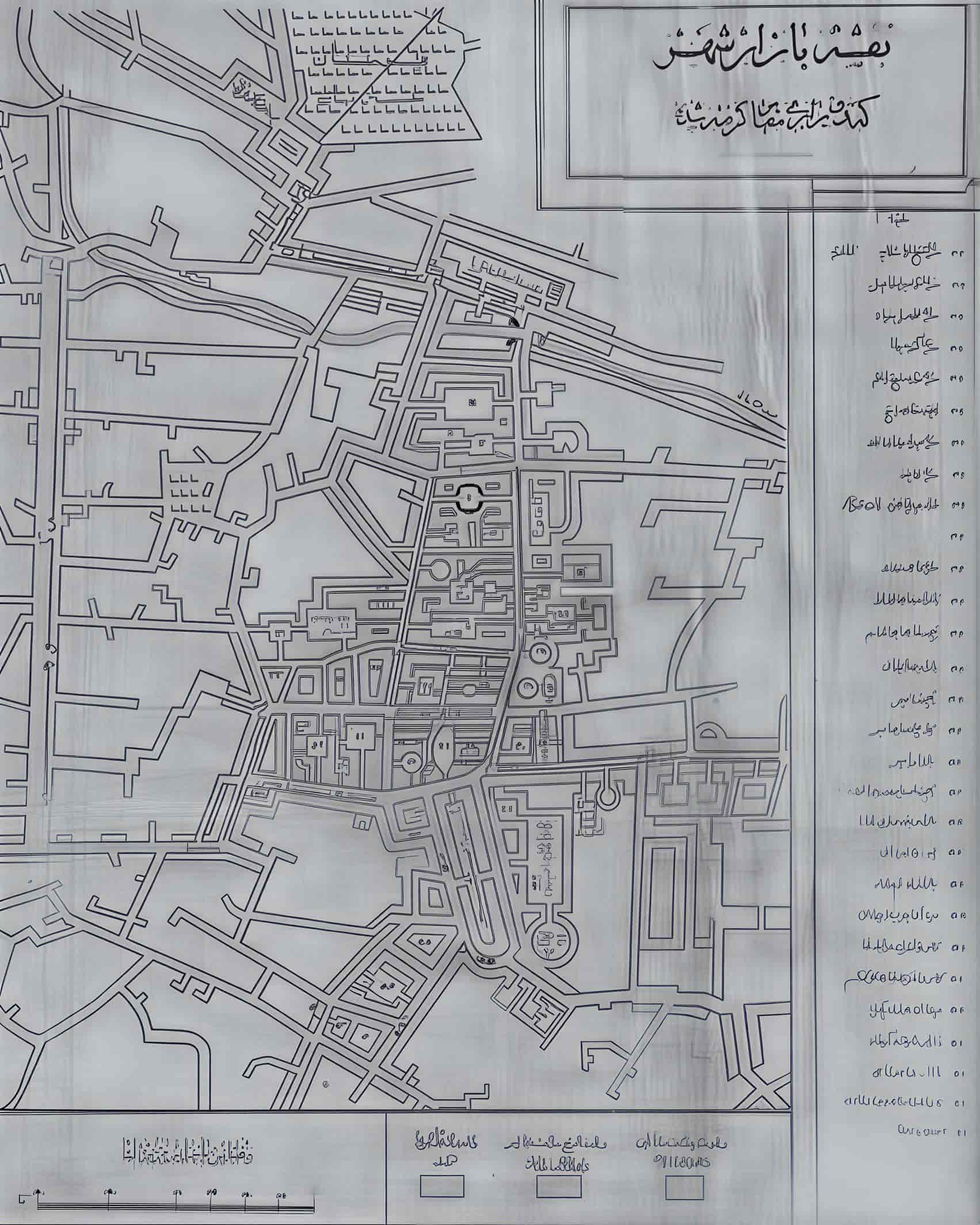 نقشه بازار تبریز (1327 هجری قمری)